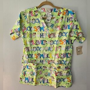 Cottonality Scrub Top Small Green Nurse